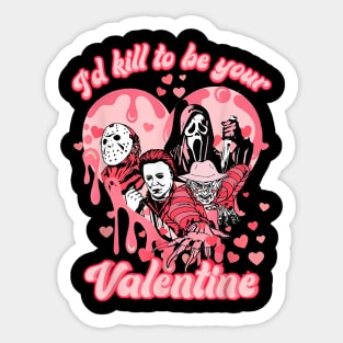 I'd K*ll To Be Your Valentine, Valentine Horror Sticker